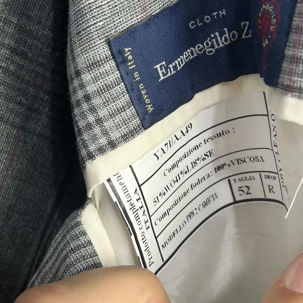 Ermenegildo Zegna Sport Coat Men IT 52 US 42 Wool Silk Linen Unstructured Blazer